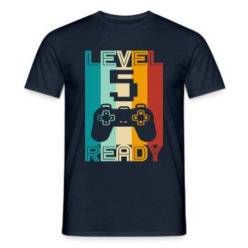 5th Birthday and 5th Anniversary Gaming Design - Men's T-Shirt - navy - Front - AI Model Male 178 light (178cm)