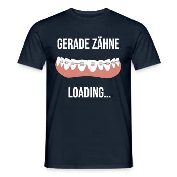 Zahnspange Gerade Zähne Loading Kieferorthopäde - Männer T-Shirt - Navy - Vorne - AI Model Male 178 light (178cm)