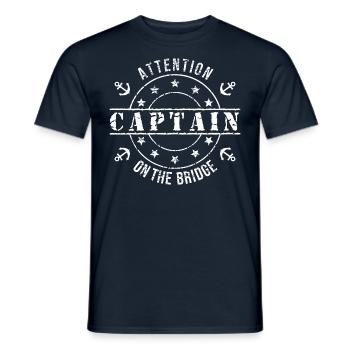 Capitaine à bord - T-shirt homme - marine - Devant - AI Model Male 178 light (178cm)