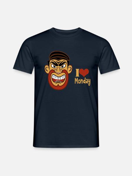 I love monday sarcastic t shirt - Men's T-Shirt - navy