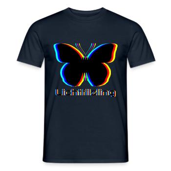 Lichtfilzling Schmetterling Abstrakt Psychedelisch - Männer T-Shirt - Navy - Vorne - AI Model Male 178 light (178cm)