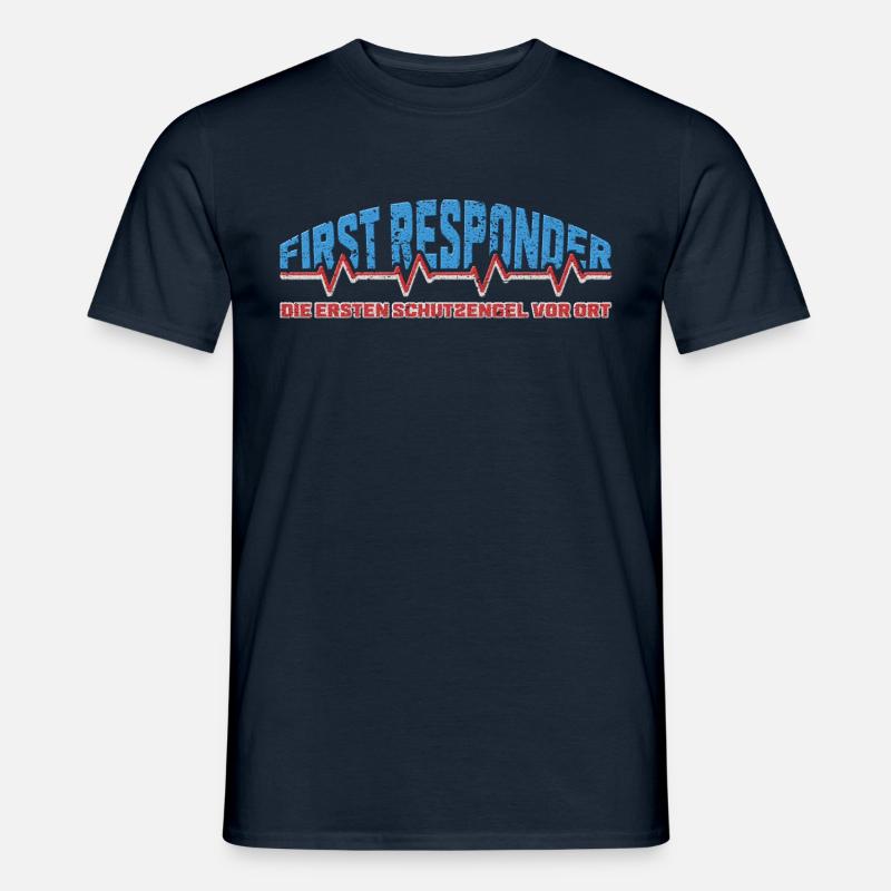 First Responder mit Herzschlag und coolen Spruch - Männer T-Shirt - Navy