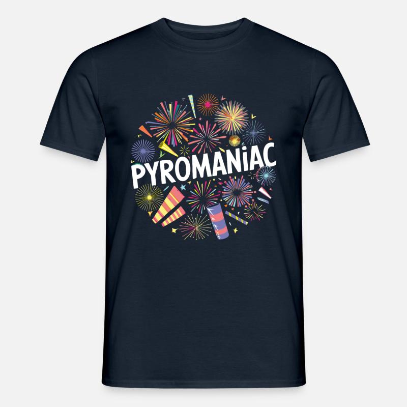 Pyrotechnik Silvester Feuerwerk Neujahr - Männer T-Shirt - Navy