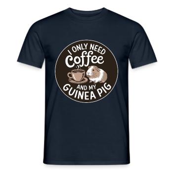Need coffee and my guinea pig - Men's T-Shirt - navy - Front - AI Model Male 178 light (178cm)