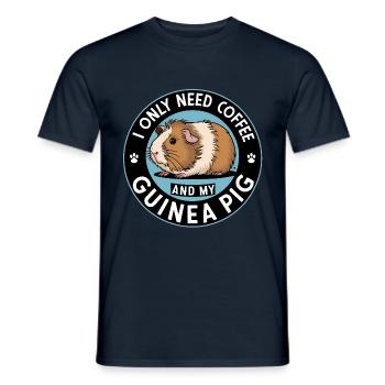 Brauche nur Kaffee und mein Meerschweinchen - Männer T-Shirt - Navy - Vorne - AI Model Male 178 light (178cm)