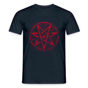 Zerrissenes Pentagramm Okkultes Zeichen - Männer T-Shirt - Navy - Vorne - AI Model Male 178 light (178cm)