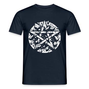 Zerrissenes Pentagramm Okkultes Zeichen - Männer T-Shirt - Navy - Vorne - AI Model Male 178 light (178cm)