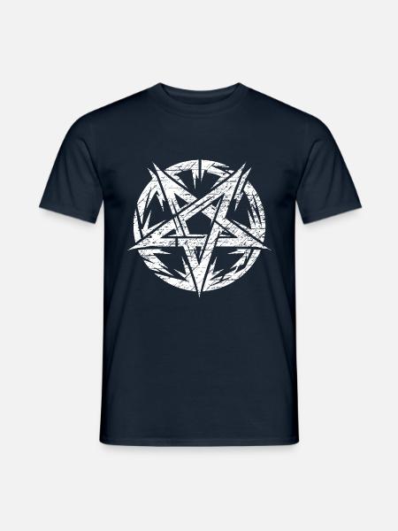 Zerrissenes Pentagramm Okkultes Zeichen - Mænd T-shirt - marineblå