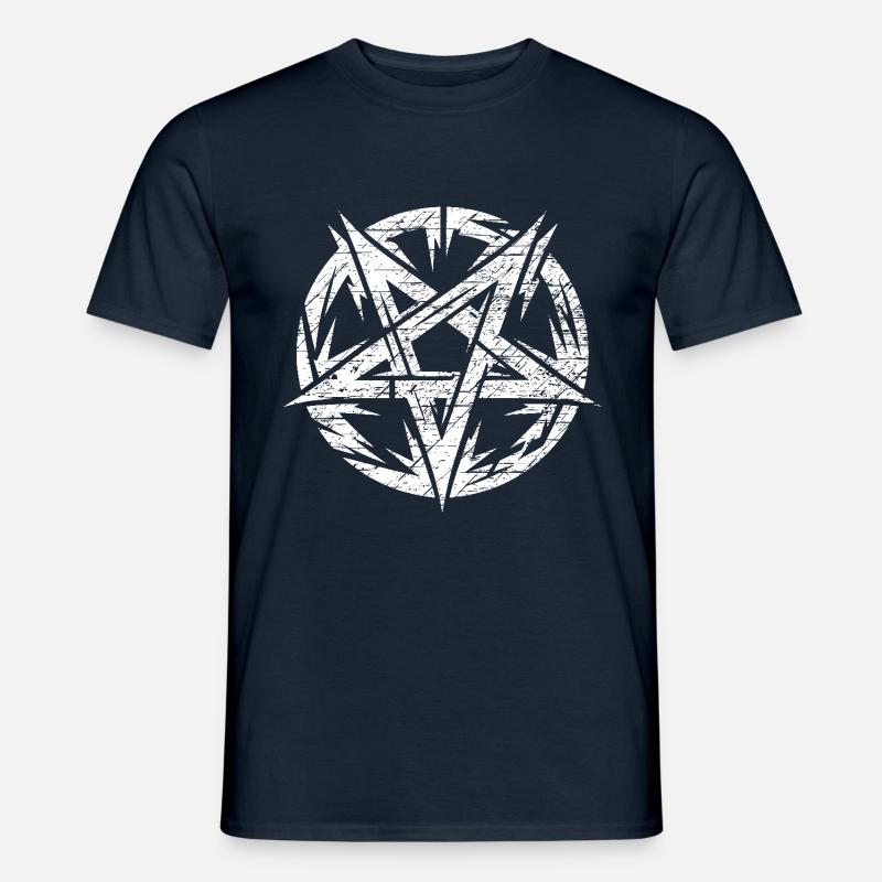 Zerrissenes Pentagramm Okkultes Zeichen - Mænd T-shirt - marineblå