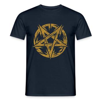 Zerrissenes Pentagramm Okkultes Zeichen - Männer T-Shirt - Navy - Vorne - AI Model Male 178 light (178cm)