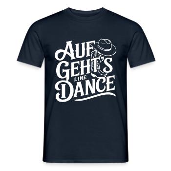 Line Dance Gruppe Training mein Tanzsport - Männer T-Shirt - Navy - Vorne - AI Model Male 178 light (178cm)