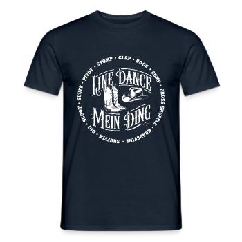 Line Dance Gruppe Training mein Tanzsport - Männer T-Shirt - Navy - Vorne - AI Model Male 178 light (178cm)
