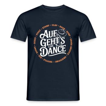 Line Dance Gruppe Training mein Tanzsport - Männer T-Shirt - Navy - Vorne - AI Model Male 178 light (178cm)