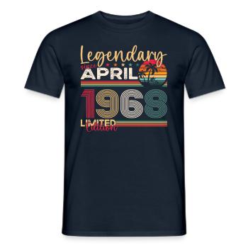 55e anniversaire homme April Né en 1968 Légendaire - T-shirt homme - marine - Devant - AI Model Male 178 light (178cm)