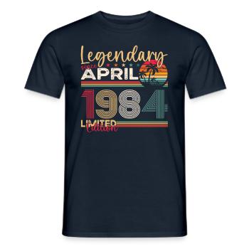 39e anniversaire homme April Né en 1984 Légendaire - T-shirt homme - marine - Devant - AI Model Male 178 light (178cm)
