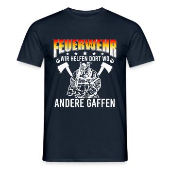 Wir helfen dort wo andere gaffen-Feuerwehr Spruch - Männer T-Shirt - Navy - Vorne - AI Model Male 178 light (178cm)