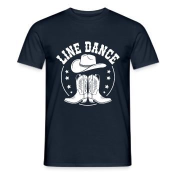 Line dancing is my hobby. Cool line dance design - Men's T-Shirt - navy - Front - AI Model Male 178 light (178cm)