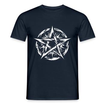 Zerrissenes Pentagramm Okkultes Zeichen - Männer T-Shirt - Navy - Vorne - AI Model Male 178 light (178cm)