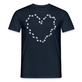 Hund und love Herzform - Männer T-Shirt - Navy - Vorne - AI Model Male 178 light (178cm)