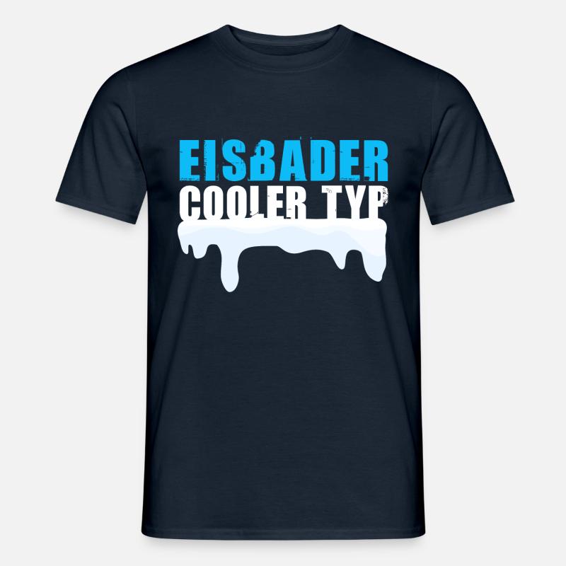 Eisbaden Eisbader cooler Typ Winterbaden - Männer T-Shirt - Navy