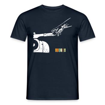 Schwalbefahrer - Simson Schwalbe DDR - T-shirt homme - marine - Devant - AI Model Male 178 light (178cm)