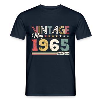 60th Birthday Original May Born 1965 - Men's T-Shirt - navy - Front - AI Model Male 178 light (178cm)