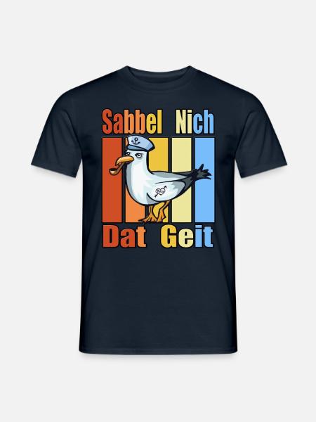 Moin Sabbel Nich Dat Geit Anker Möwe Seemann - Männer T-Shirt - Navy