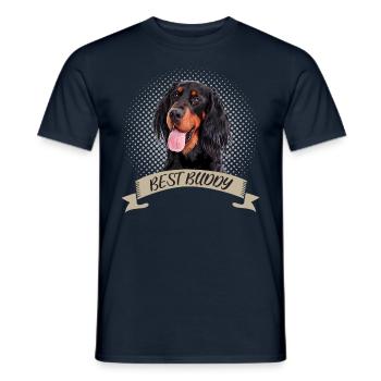 Gordon Setter Best Buddy Dog Portrait - Men's T-Shirt - navy - Front - AI Model Male 178 light (178cm)