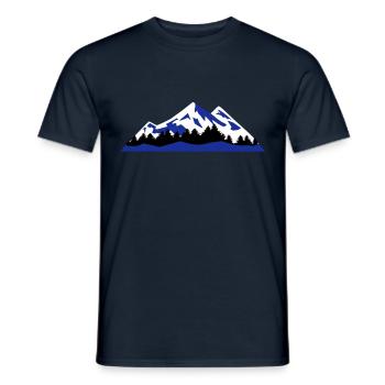 Berge, Winter, Landschaft - Männer T-Shirt - Navy - Vorne - AI Model Male 178 light (178cm)