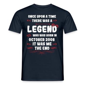 Il était une fois une légende. Octobre 2008 Naissance - T-shirt homme - marine - Devant - AI Model Male 178 light (178cm)