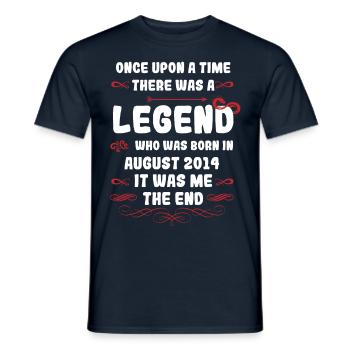 Il était une fois une légende. Août 2014 Anniversaire - T-shirt homme - marine - Devant - AI Model Male 178 light (178cm)