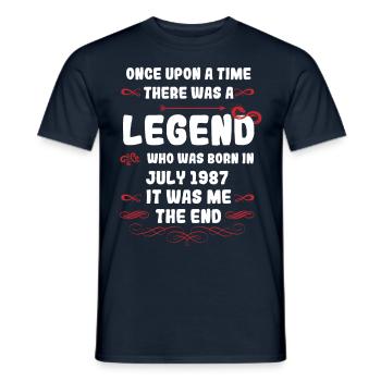 Es war einmal eine Legende. Juli 1987 Geburtstag - Männer T-Shirt - Navy - Vorne - AI Model Male 178 light (178cm)