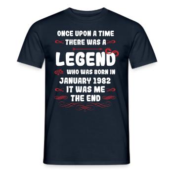 Es war einmal eine Legende. Januar 1982 Geburtstag - Männer T-Shirt - Navy - Vorne - AI Model Male 178 light (178cm)