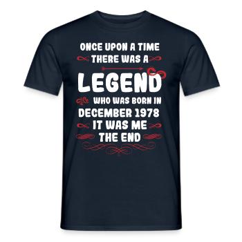 Il était une fois une légende. Décembre 1978 Naissance - T-shirt homme - marine - Devant - AI Model Male 178 light (178cm)