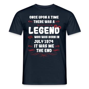 Once upon a time there was a legend. July 1974 Birthday - Men's T-Shirt - navy - Front - AI Model Male 178 light (178cm)