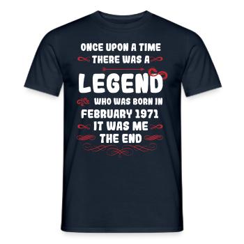 Es war einmal eine Legende. Februar 1971 Geburtsta - Männer T-Shirt - Navy - Vorne - AI Model Male 178 light (178cm)