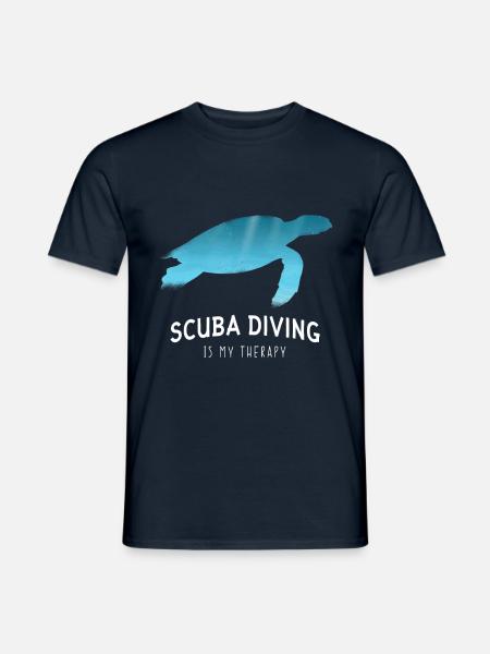 Scuba Diving Is My Therapy - Männer T-Shirt - Navy