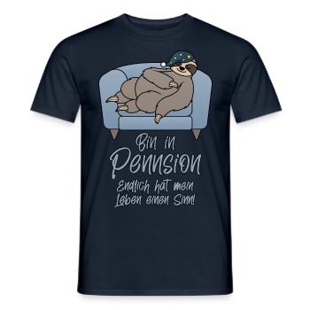 Pensionär Pen(n)sionär Pension Pen(n)sion Faultier - Männer T-Shirt - Navy - Vorne - AI Model Male 178 light (178cm)
