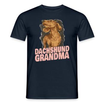Dackel Oma Großmutter - Männer T-Shirt - Navy - Vorne - AI Model Male 178 light (178cm)