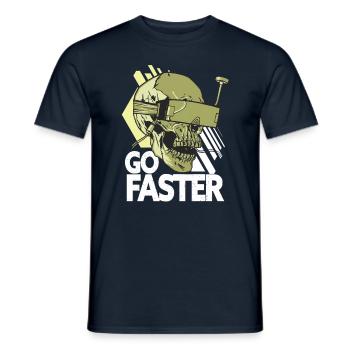 Go Faster - FPV Drone Drone Pilot - Men's T-Shirt - navy - Front - AI Model Male 178 light (178cm)