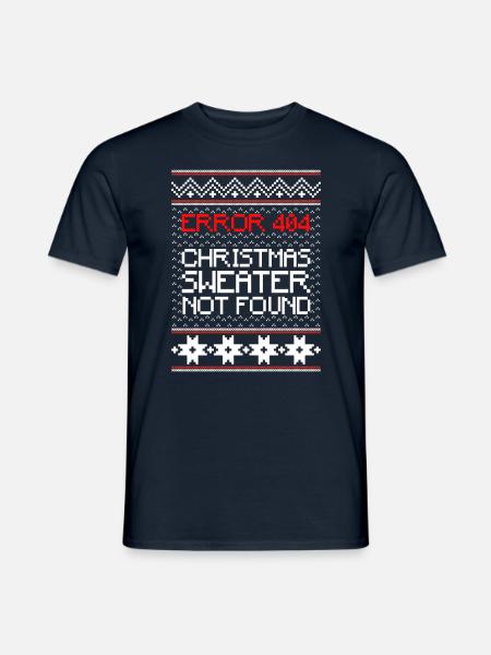 Error 404 Christmas Sweater Not Found Computer - Men's T-Shirt - navy