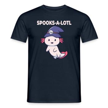 Halloween-Axolotl-Kostüm Spooks-A-Lotl - Männer T-Shirt - Navy - Vorne - AI Model Male 178 light (178cm)