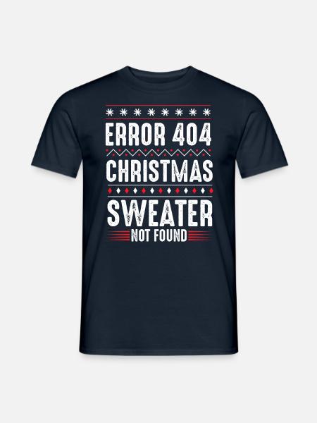 Fout 404 Kersttrui niet gevonden Computer - Heren T-shirt - navy