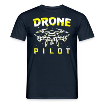 Drone Pilot Quadcopter FPV Drone - Männer T-Shirt - Navy - Vorne - AI Model Male 178 light (178cm)