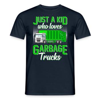 Just A Kid Who Loves Garbage Truck - Männer T-Shirt - Navy - Vorne - AI Model Male 178 light (178cm)