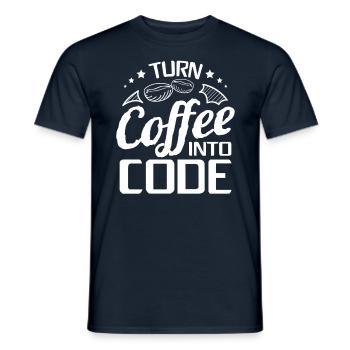 Je transforme le café en code - Logiciel de programmation - T-shirt homme - marine - Devant - AI Model Male 178 light (178cm)