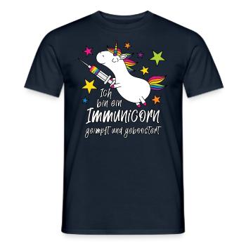 Einhorn Immunicorn geimpft und geboostert - Männer T-Shirt - Navy - Vorne - AI Model Male 178 light (178cm)