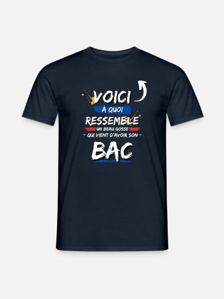 t shirt beau gosse BAC - T-shirt homme - marine