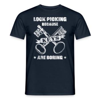 Crochetage de serrure parce que les clés sont ennuyeuses - T-shirt homme - marine - Devant - AI Model Male 178 light (178cm)