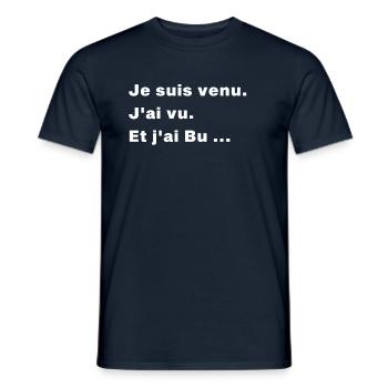 Je suis venu j'ai vu et j'ai bu - T-shirt homme - marine - Devant - AI Model Male 178 light (178cm)